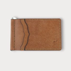 Leather Money Clip Wallet – Handmade Slim Wallet – Card & Cash Holder – Personalized Gift for Him – Grind