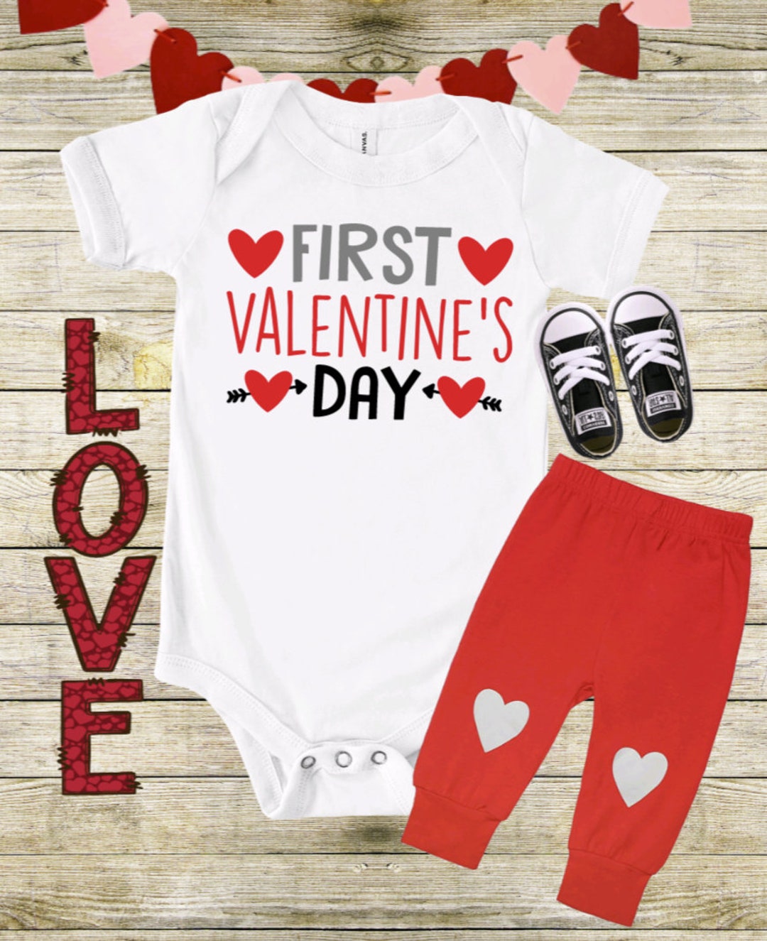 The Valentine Heart-Embroidery Bodysuit