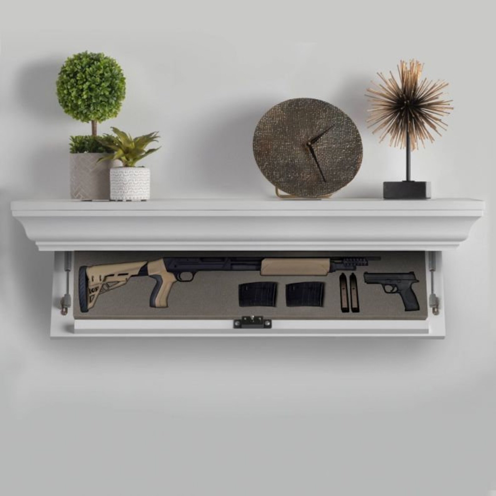 Ace Large Floating Concealment Shelf in White Finish w/ RFID Etsy