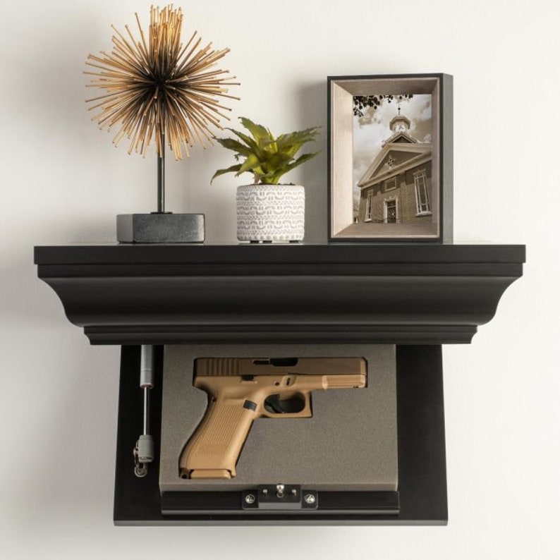 Ace Small Floating Concealment Shelf in Black Finish W/ RFID Etsy