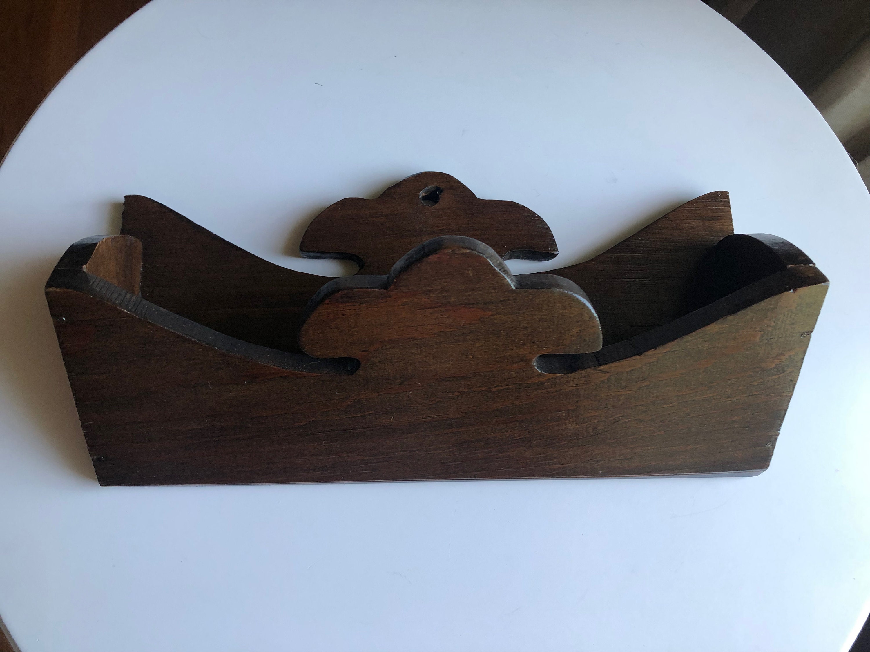Vintage Wood Wall Mount Letter Holder Etsy