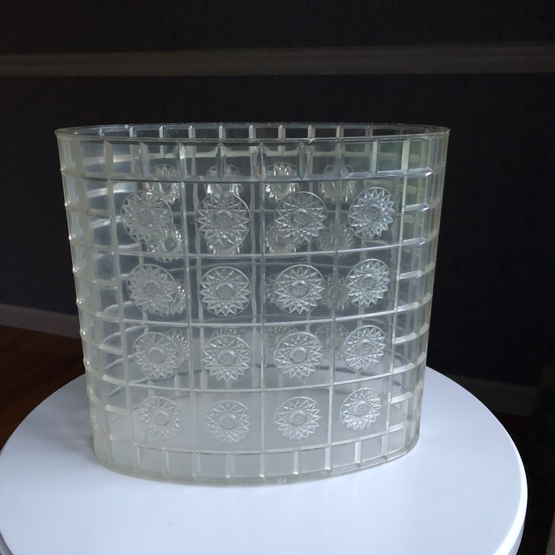 Vintage MCM Lucite Trash Can Starburst Design Etsy