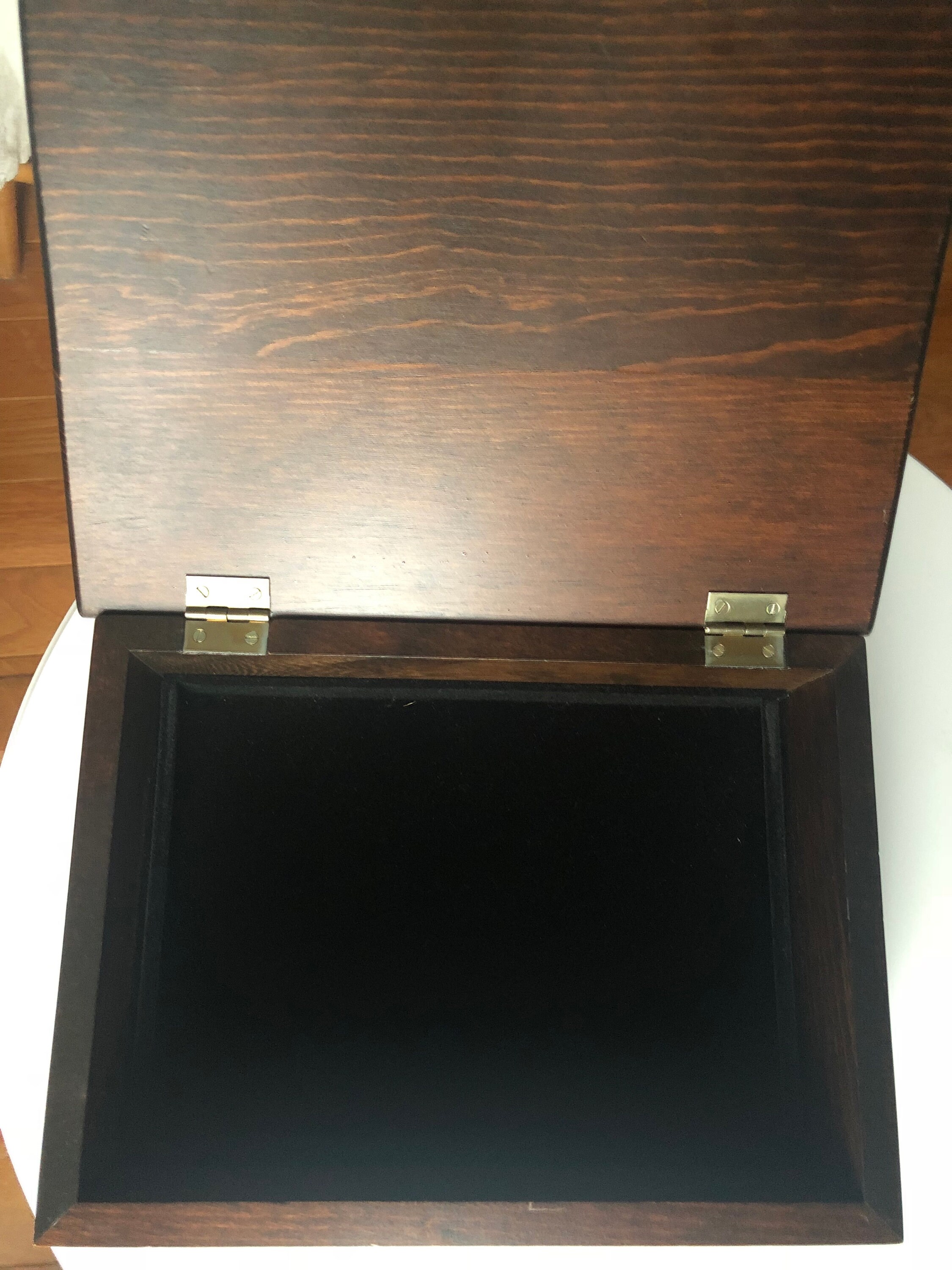 Vintage Dark Oak Wood Jewelry Box Three Mountaineers Inc. Etsy