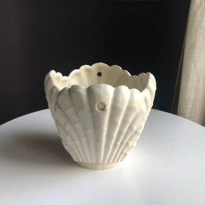 Vintage Abingdon Planter - White Shell Planter 506 - Hanging Planter
