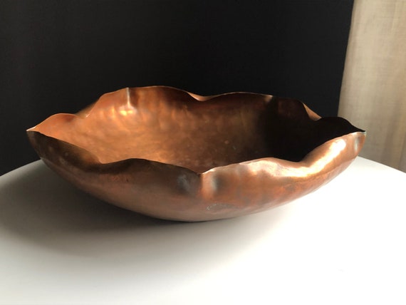 Antique Craftsman Studios Handmade Copper Bowl Laguna Beach Cali