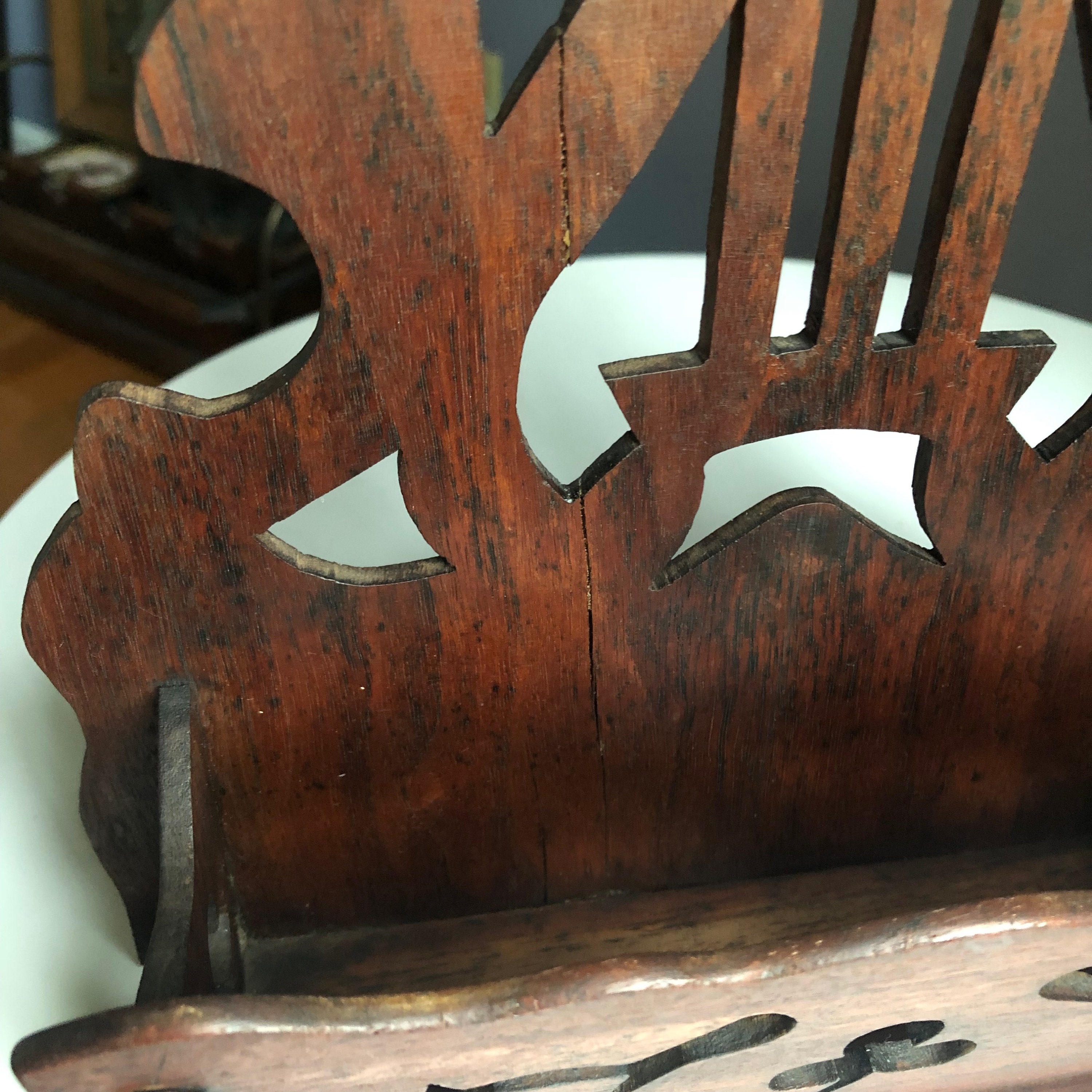 Vintage Wood Letter Candle Holder Wall Desk Mount Lyre Harp Etsy