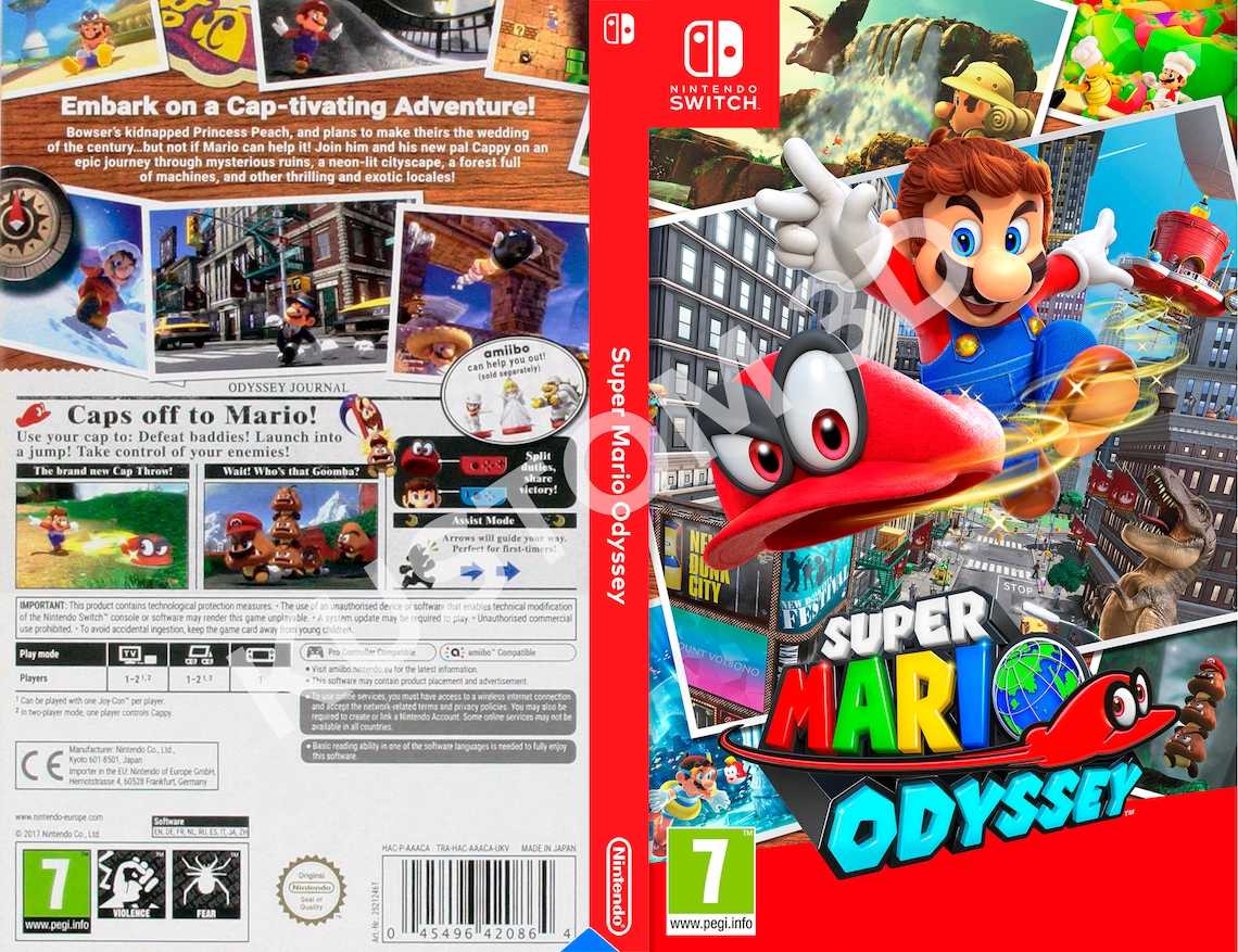 Custom Nintendo Switch Art Cover Super Mario Odyssey Game | Etsy