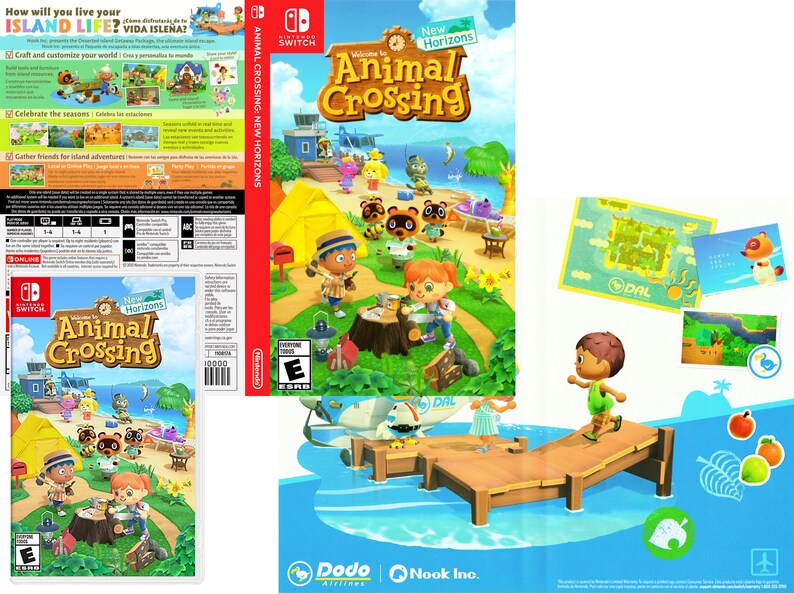 Custom Nintendo Switch Art Cover Animal Crossing Game Case Etsy