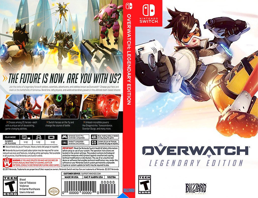 Custom Nintendo Switch Art Cover Overwatch Legendary Edition Etsy