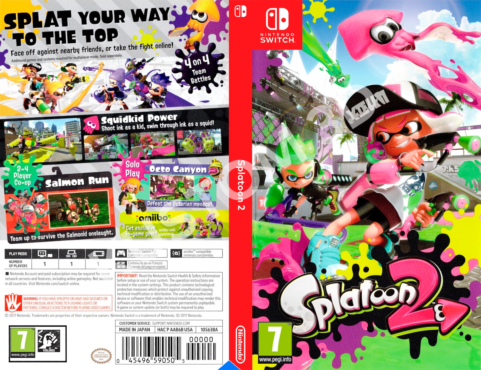 Custom Nintendo Switch Art Cover Splatoon 2 Game Case Etsy Israel