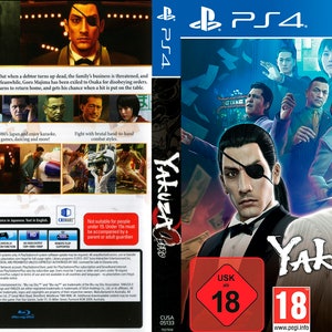 Custom Playstation 4 Cover Yakuza 0 Game Case Etsy
