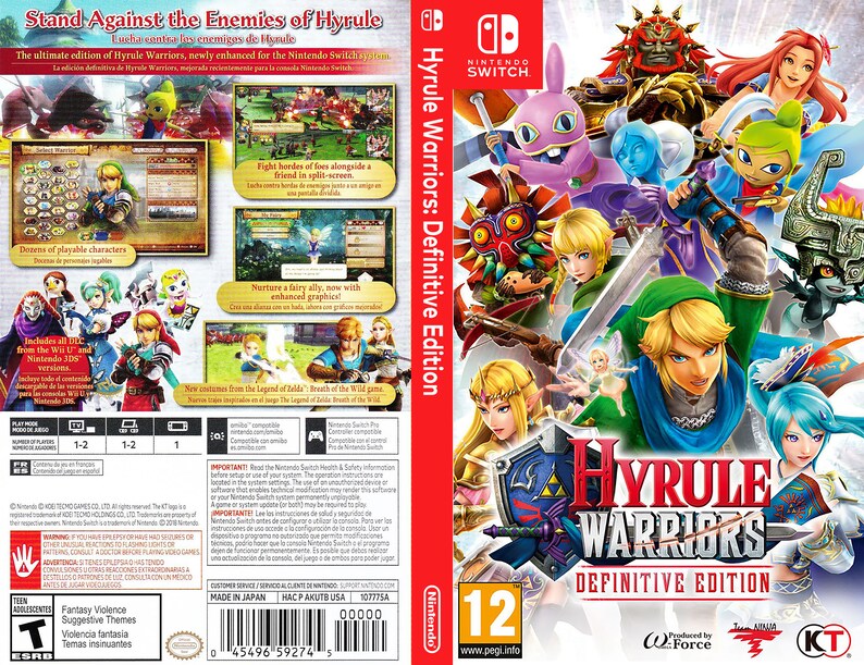 Custom Nintendo Switch Art Cover Hyrule Warriors Definitive Etsy