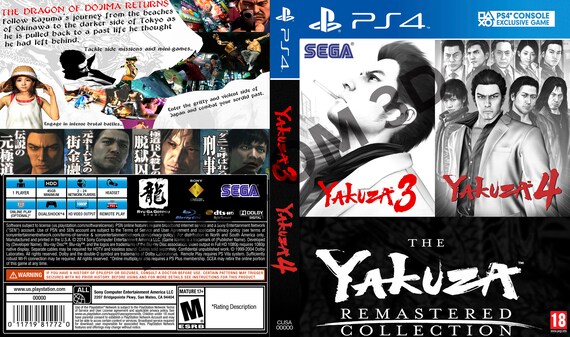 Custom Playstation 4 Cover Yakuza Kiwami 34 Game Case Etsy