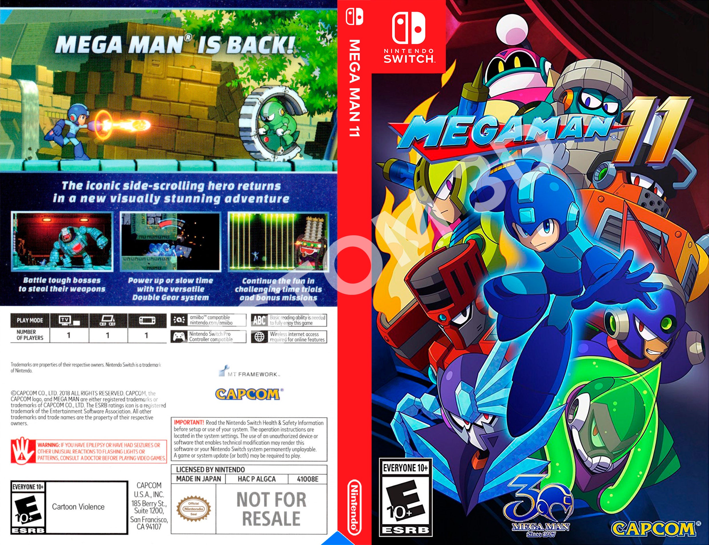 Custom Nintendo Switch Art Cover MEGAMAN 11 Game Case Etsy