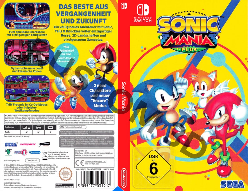 Custom Nintendo Switch Art Cover Sonic Mania Game Case Etsy