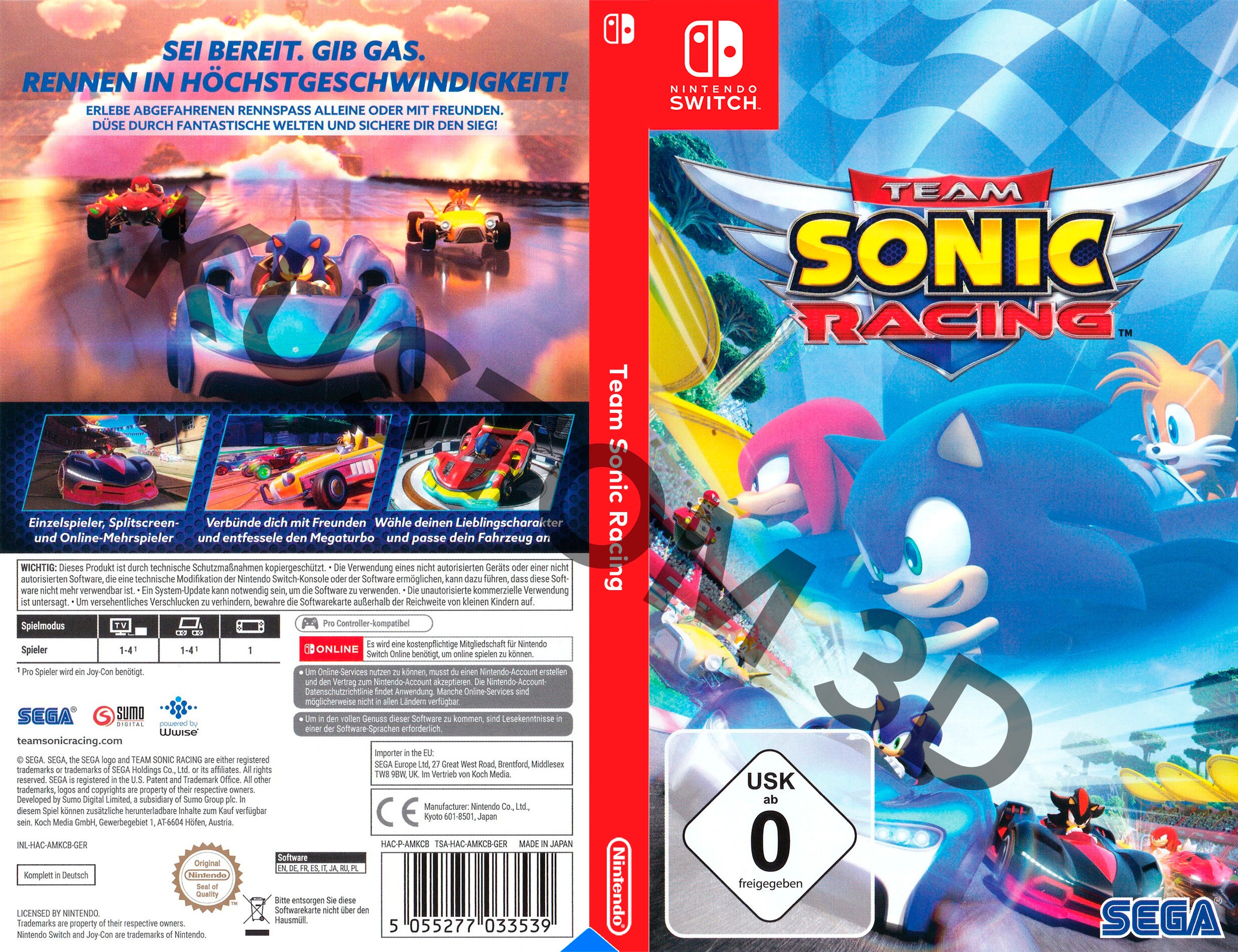 Custom Nintendo Switch Art Cover Team Sonic Racing Game - Etsy Hong Kong
