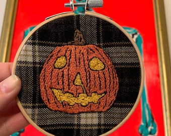 Halloween Jack o'lantern zucca ricamo 4in