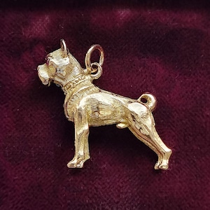 Georg Jensen Vintage 9ct żółte złoto bokser pies urok