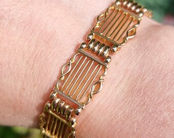Antique 15ct Yellow Gold Fancy Gate Bracelet, 21.9 grams, Circa 1900