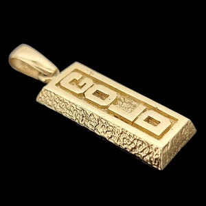Vintage 9ct Yellow Gold Solid Ingot Pendant, 13.5 grams