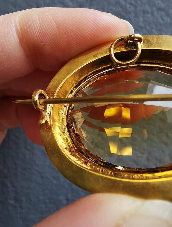 Antique citrine shop brooch