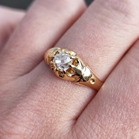 Bague Ancienne En Or Jaune 18 Carats - Bijou Vintage - Occasion