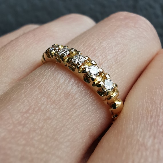 Vintage 18ct Gold Five Stone Diamond Ring - image 2