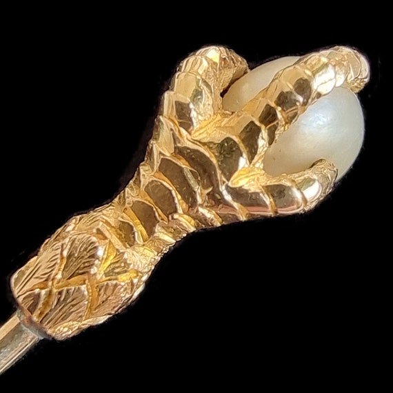 Victorian 15ct & 9ct Gold Bird Talon Tie/Stick Pin - image 4