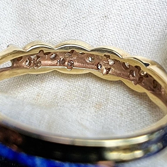 Vintage 18ct Gold Diamond Double Twist Ring, 0.30… - image 9