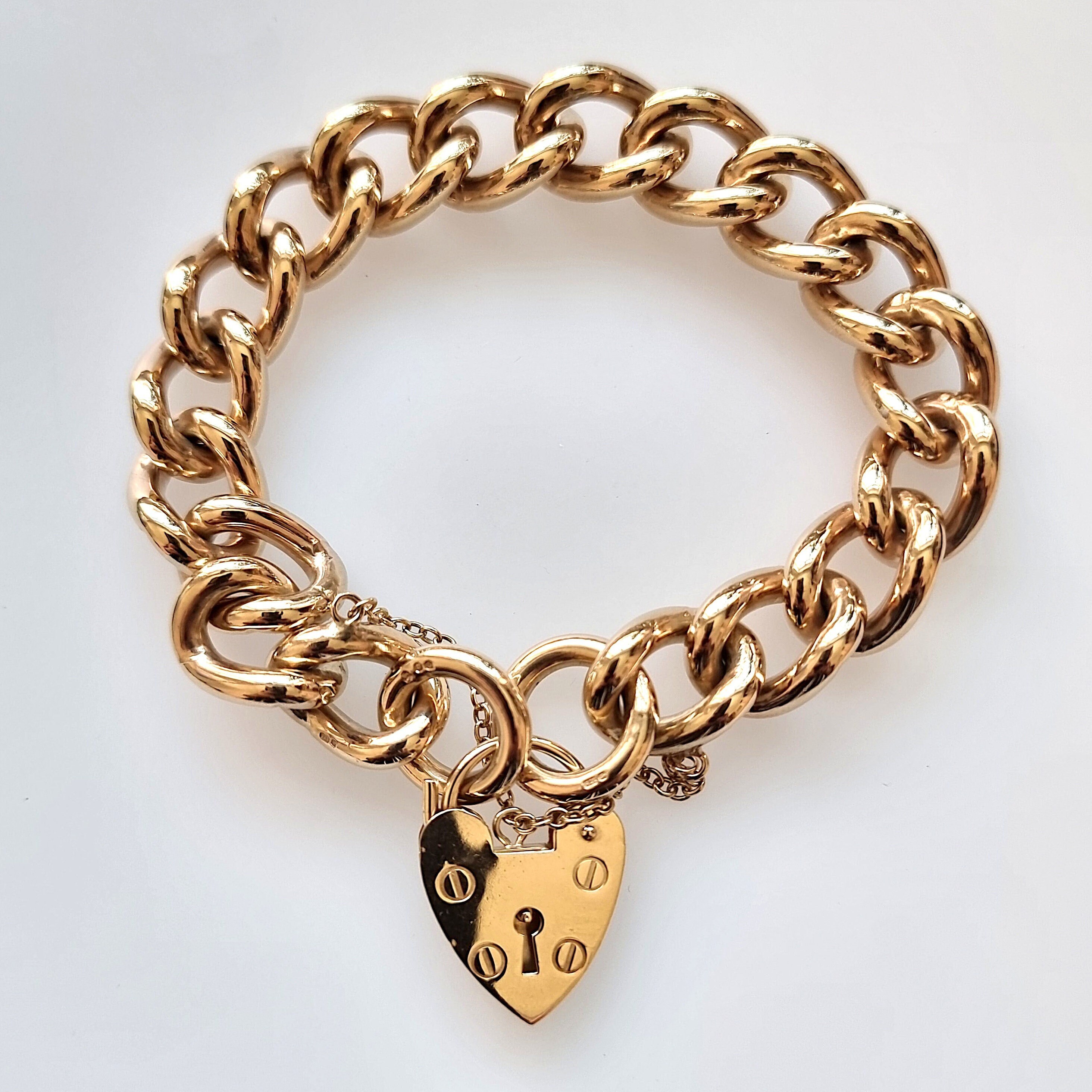 New 9ct Yellow Gold 8 inch Double Curb Bracelet