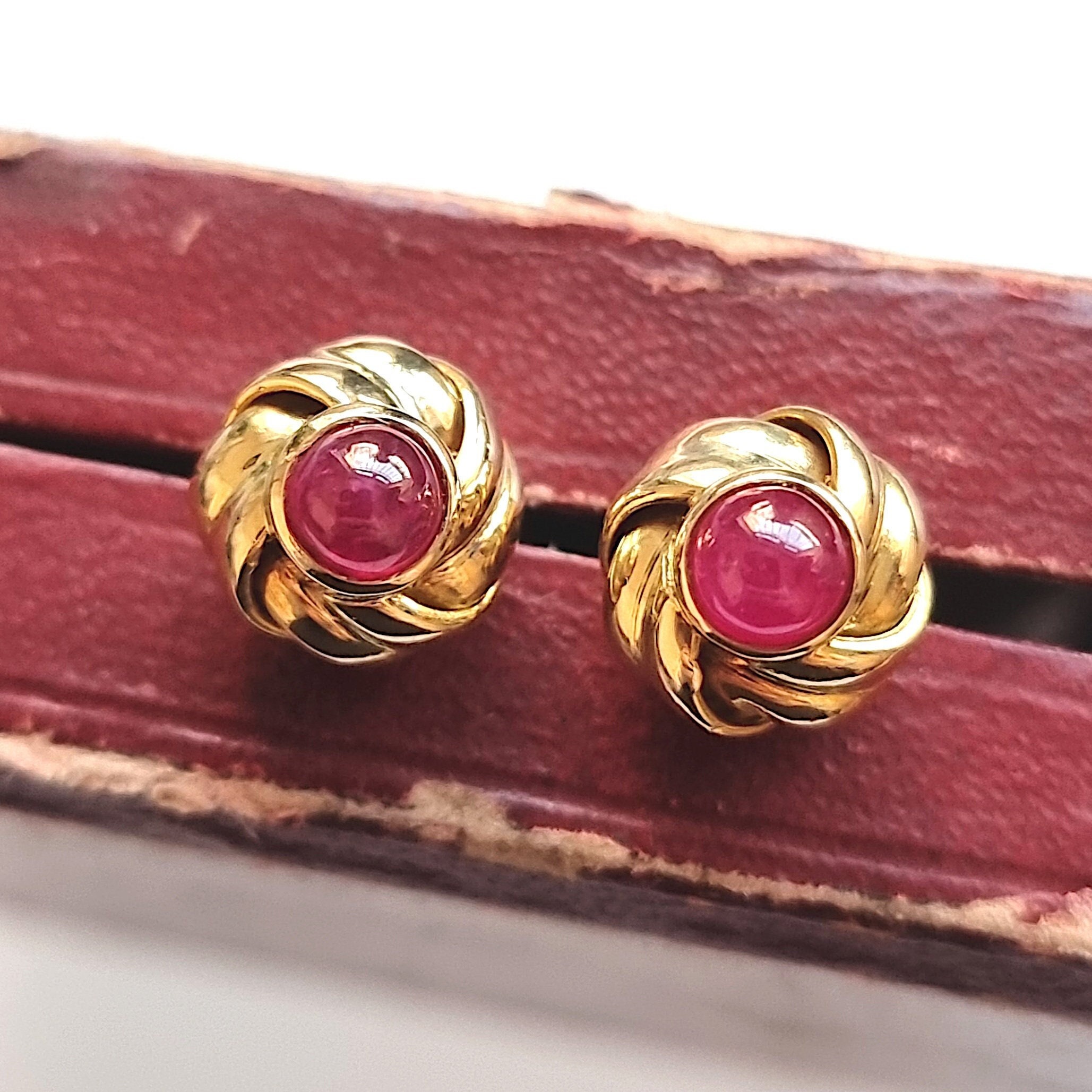 Cabochon hotsell ruby earrings