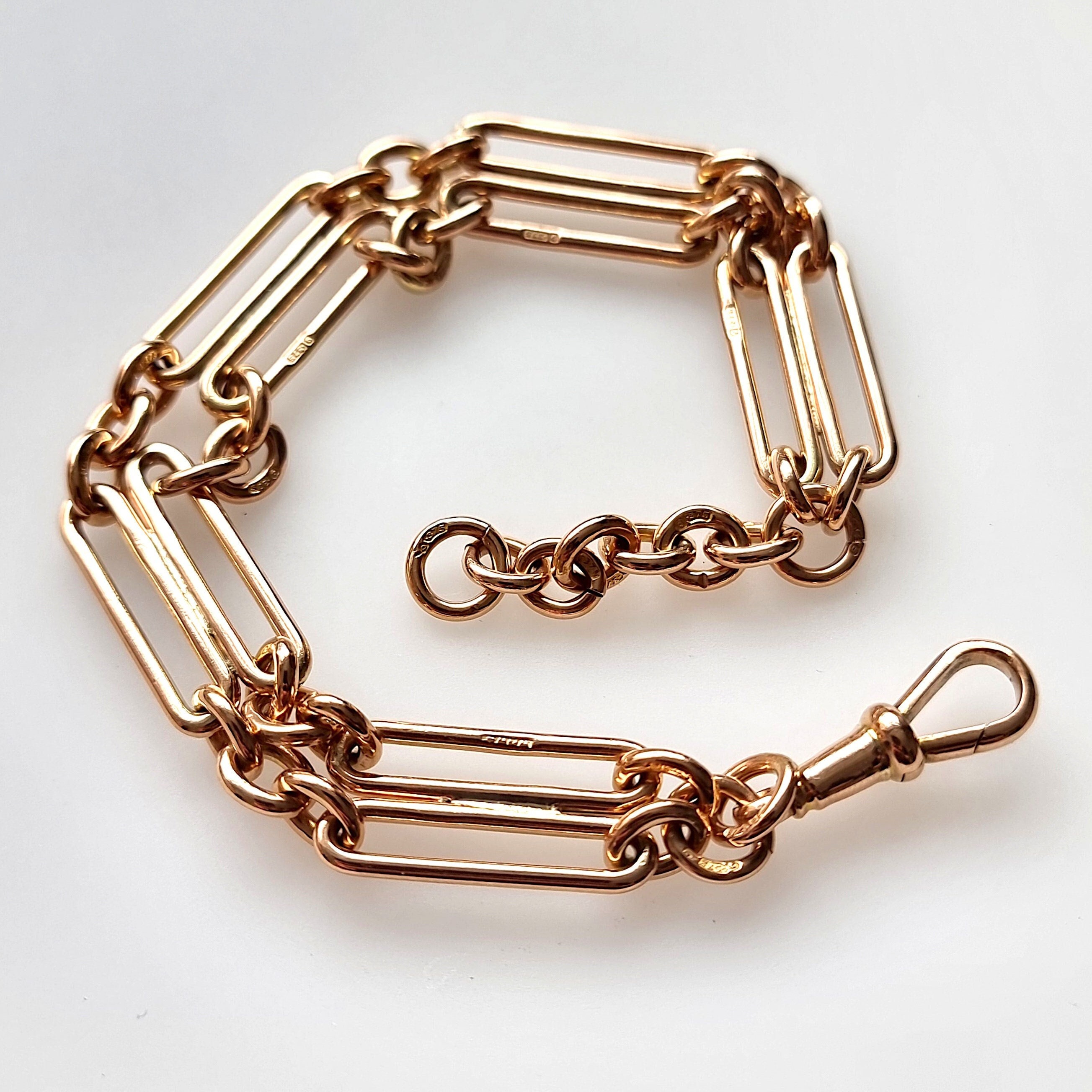 Vintage 9ct Rose Gold Double Row Bracelet 31.2 Grams - Etsy Finland