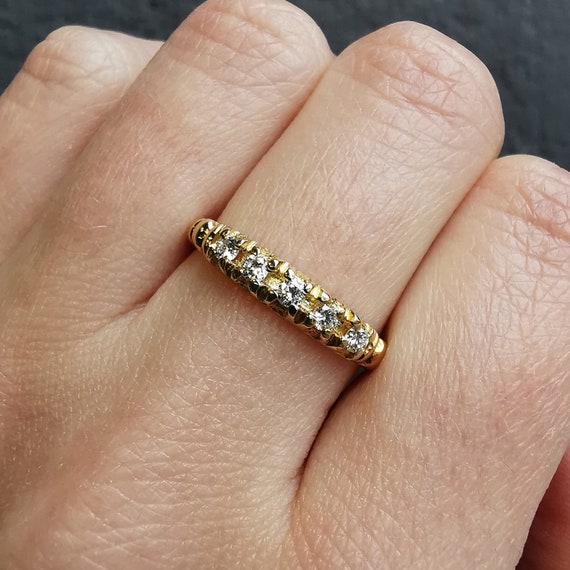 Vintage 18ct Gold Five Stone Diamond Ring - image 5