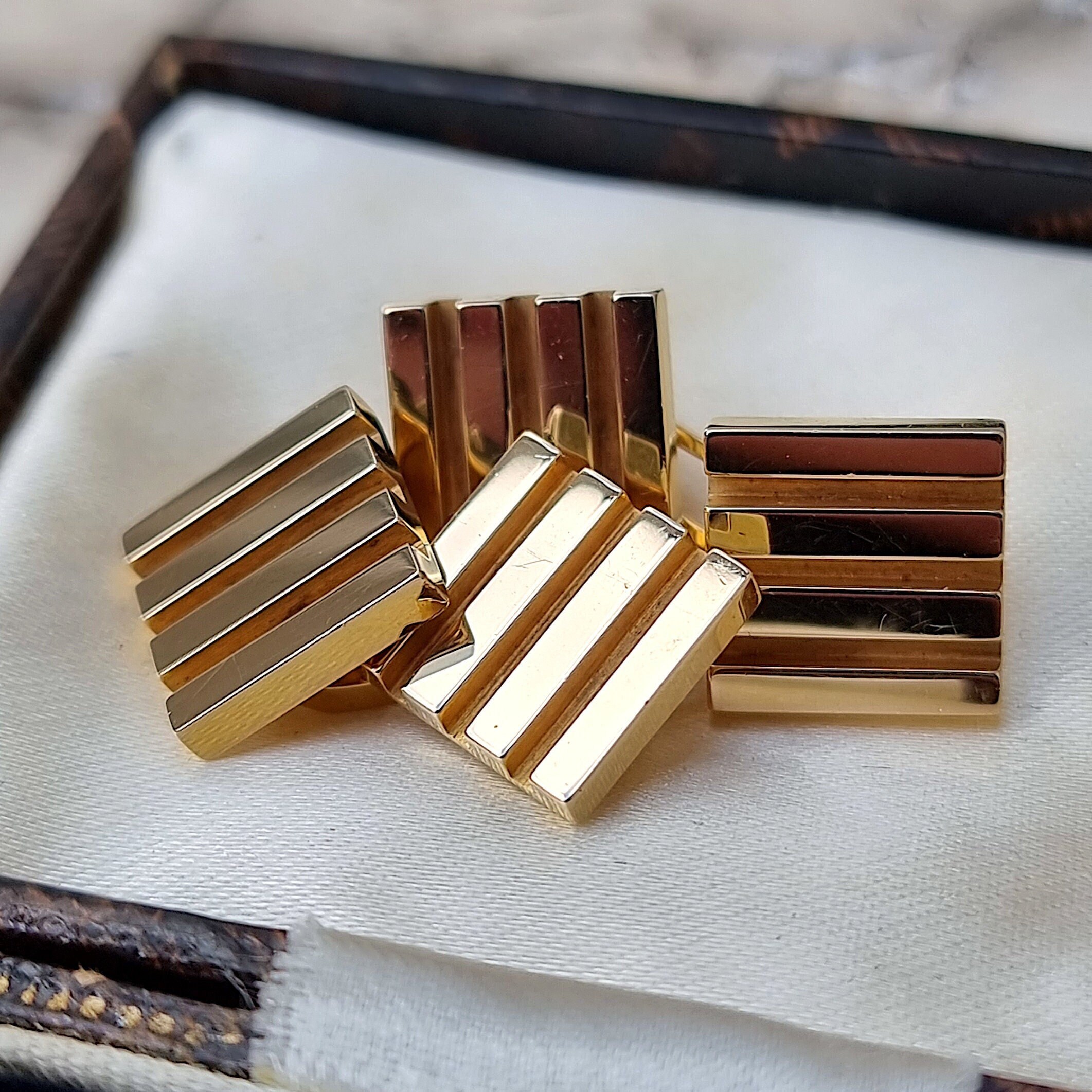 Vintage 9ct Yellow Gold Cufflinks by Hans Georg Mautner, London