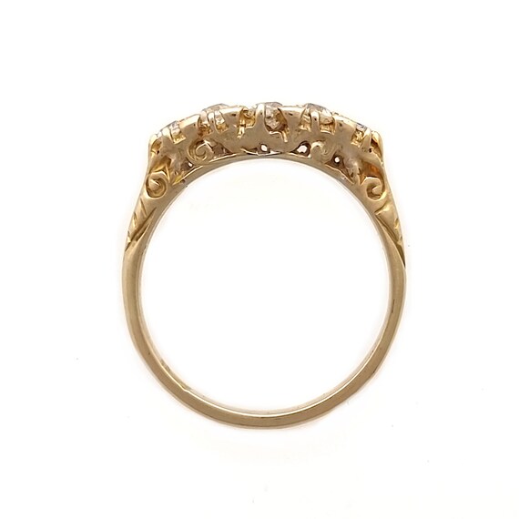 antique 18k gold 5diamond ring 英国 アンティーク Antique 18ct Yellow Gold Five Stone Old Cut Diamond Ring, 0.65