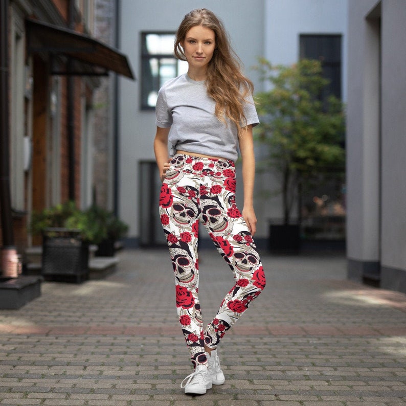 Day Of The Dead Frieda Skulls Yoga Leggings