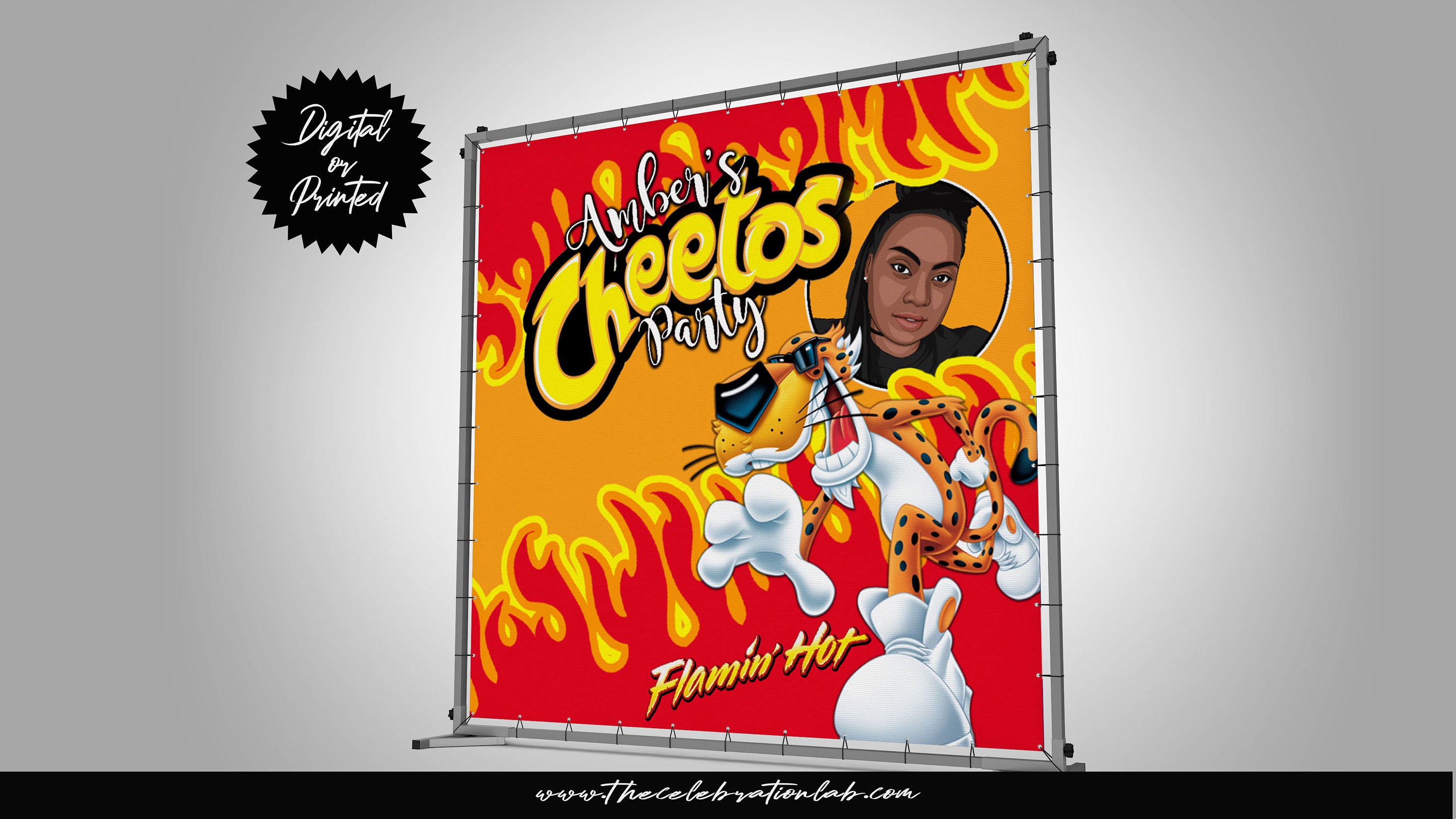 Hot Cheetos Theme Happy Birthday Hot Cheetos Banner Custom DIGITAL