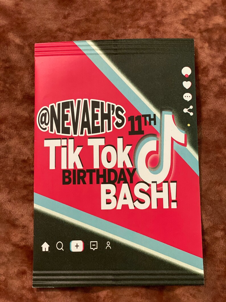 Custom Chip Bag Tik Tok Chip Bag Retro Party Snack Bags Etsy