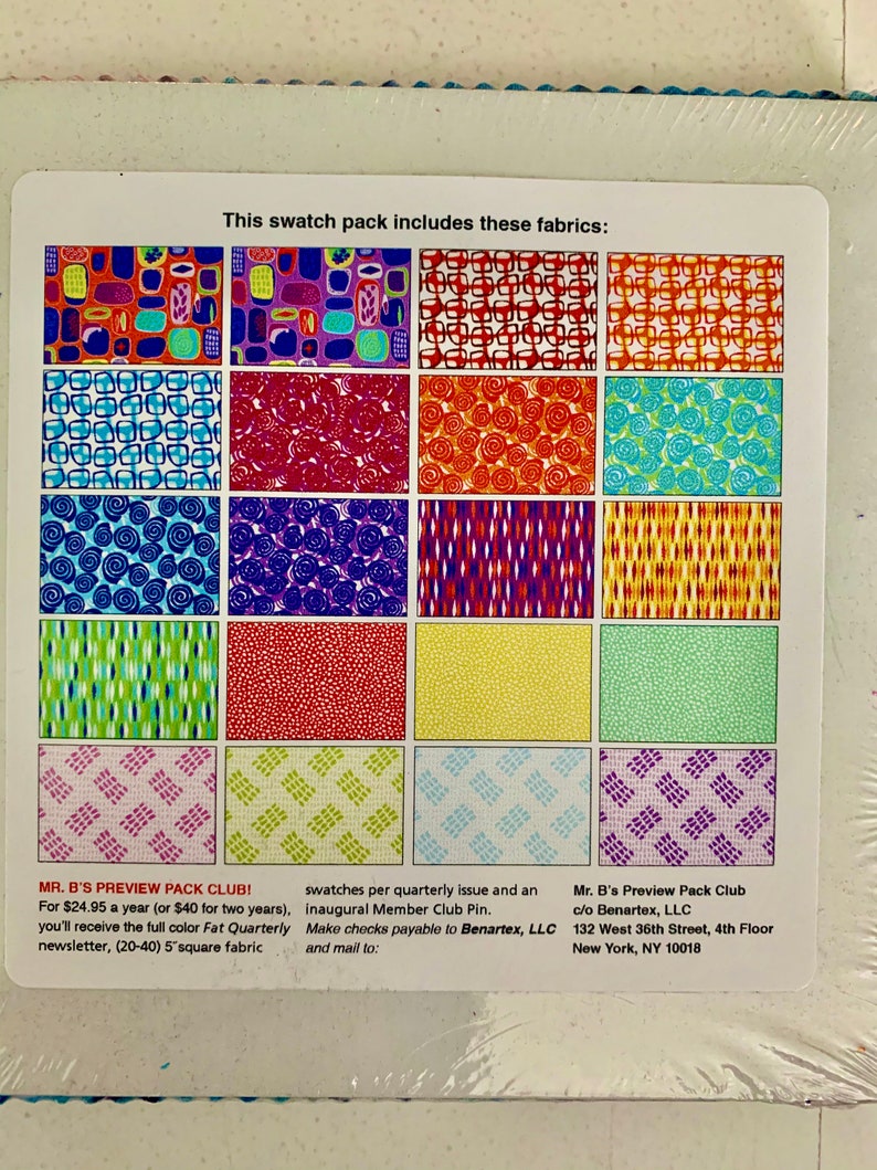 Abstract Garden 5 square fabric pack Christa Watson