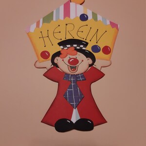 Fensterbilde Tonkarton Türschild Clown