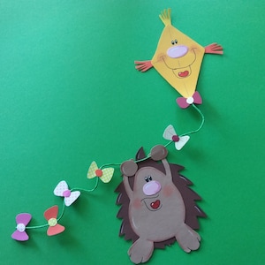 Janela de papelão outono ouriço dragão voando