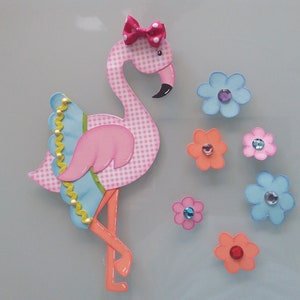 Imagem de janela de papelão flamingo lindo em rosa