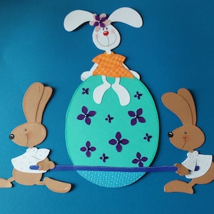Imagem de janela de papelão coelho princesa