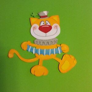 Fensterbild Tonkarton Katze Clown