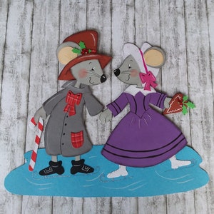 Image de fenêtre Patineurs sur glace de Noël