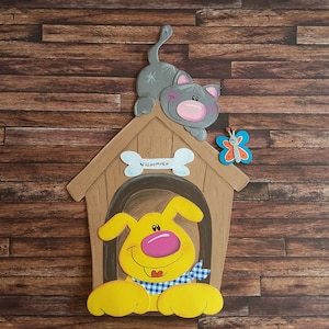 Fensterbild  Hund und Katze