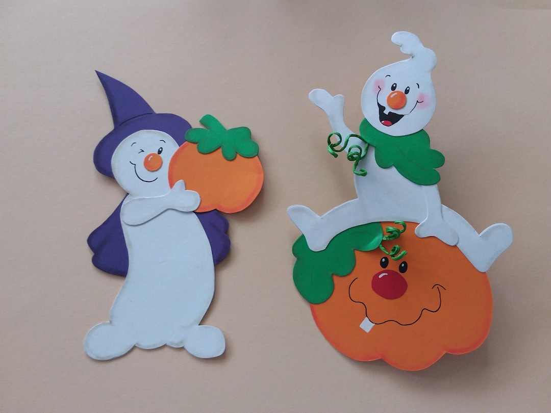 Window Picture Cardboard Halloween Ghosts - Etsy