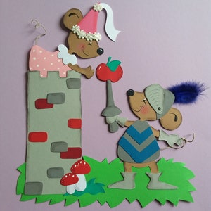 Image de fenêtre en carton souris d'automne château de chevalier