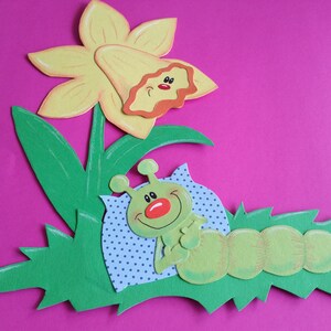 Image de fenêtre décoration murale argile carton chenille