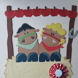 Image de fenêtre chevaux en carton